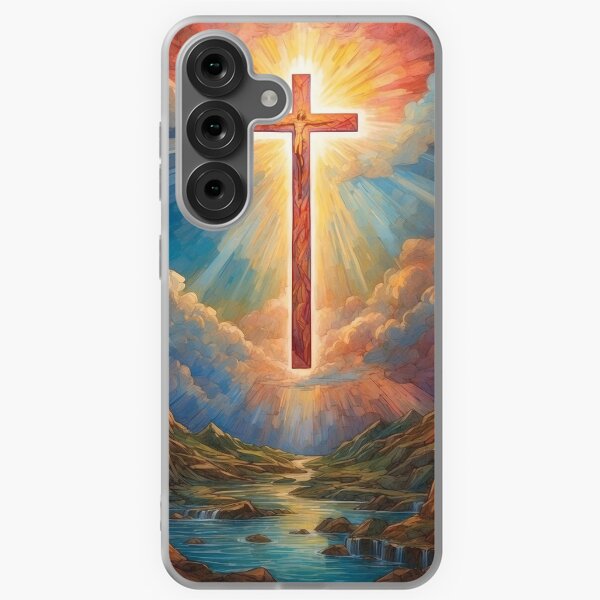 Item preview, Colorful Christian Baptism Gifts: Christian Wall Art, Home Decor Cross designed and sold by HeavenArtStudio.