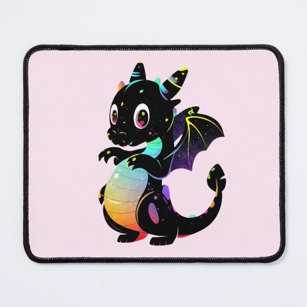Item preview, Cute Colorful Black Dragon Illustration designed and sold by DragonRealms.