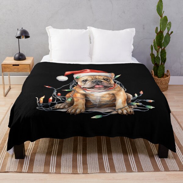 Item preview, French Bulldog Christmas Tree Light Santa Hat designed and sold by Smix Pixels.
