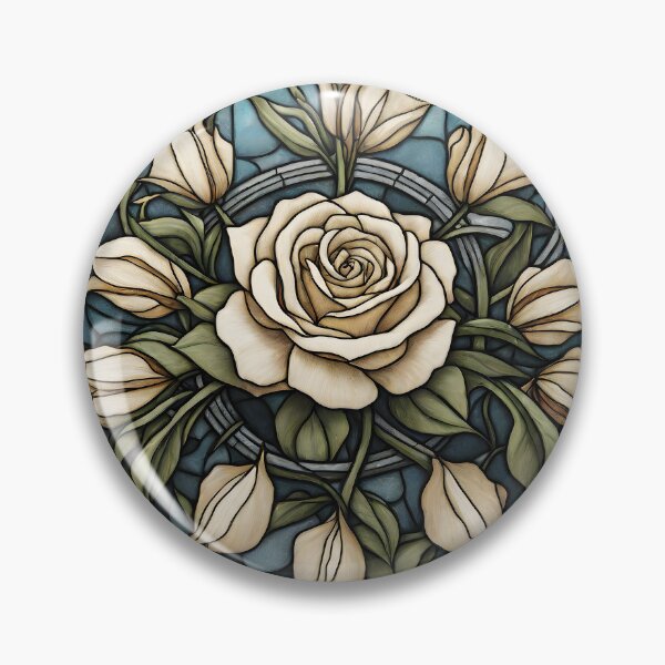 Item preview, Leaded glazing White roses designed and sold by Didier Junk.