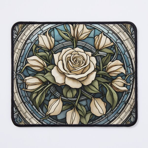 Item preview, Leaded glazing White roses designed and sold by Didier Junk.