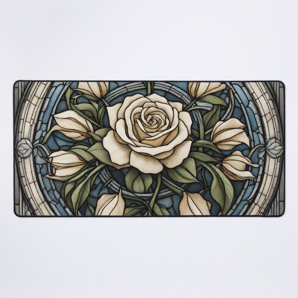 Item preview, Leaded glazing White roses designed and sold by Didier Junk.