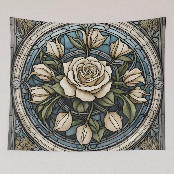 Item preview, Leaded glazing White roses designed and sold by Didier Junk.
