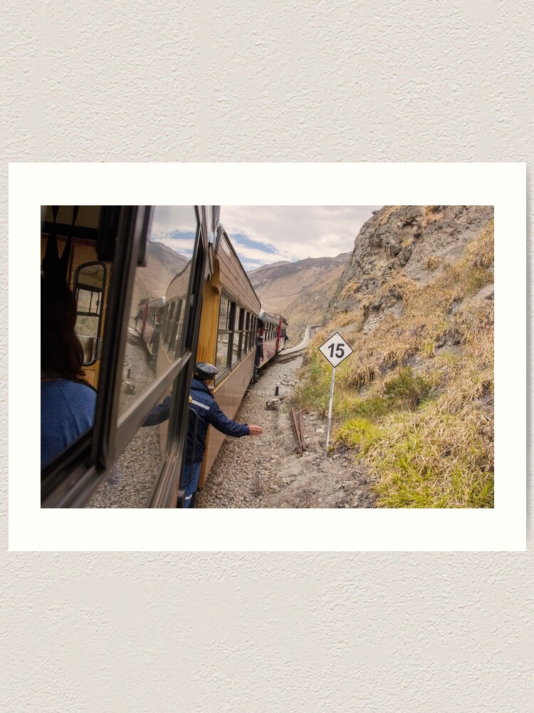 Alternate view of Devil's Nose train ride with conductor, Ecuador Art Print