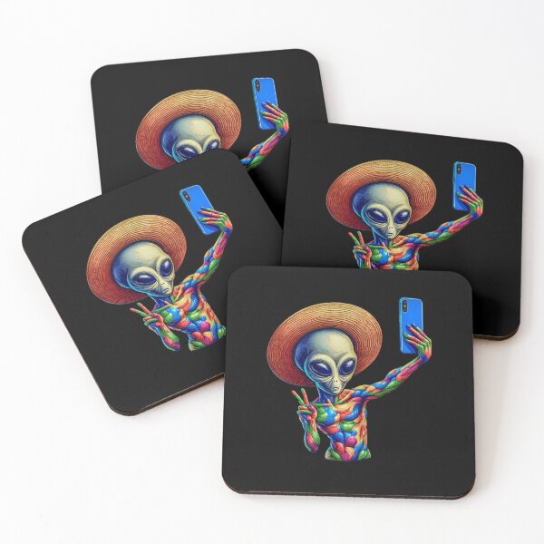 Item preview, Alien Selfie. Colorful Alien taking a selfie designed and sold by SideKickCreates.