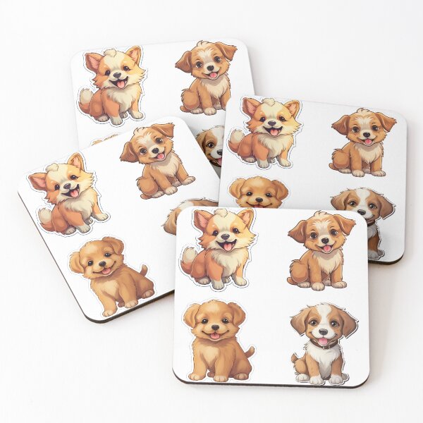 Aperçu de l'œuvre Autocollants de chiots mignons créée et vendue par NicolasGlowArt.
