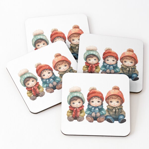Item preview, Adorable Winter Boys  designed and sold by ArtbyAiGallery.