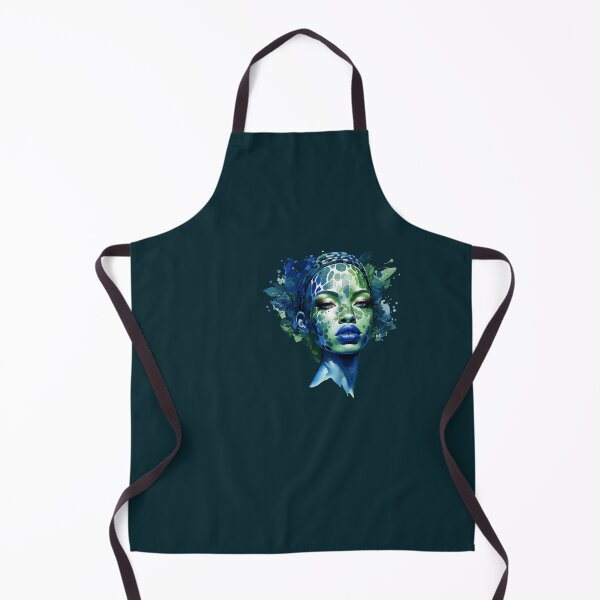 Item preview, Afro-Chic Radiance: A Powerful Portrait of an African Goddess in Blue and Green Pop Art Fashion designed and sold by MosquitoDesign1.