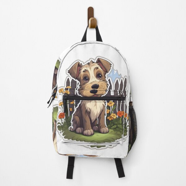 Artikelvorschau, Serene Terrier Haven - Cartoon Dog in Backyard Bliss entworfen und verkauft von PureGlee.