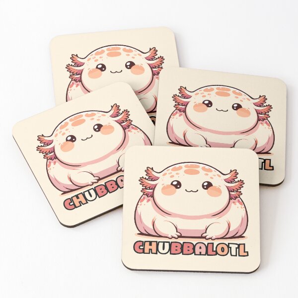 Item preview, Fat Axolotl Chubbalotl: Cute Pink Kawaii Axolotl puns designed and sold by ColorAlotl.