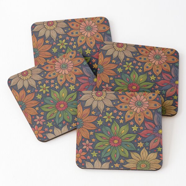 Item preview, Stars and Flower Pattern designed and sold by TortugaIsland.