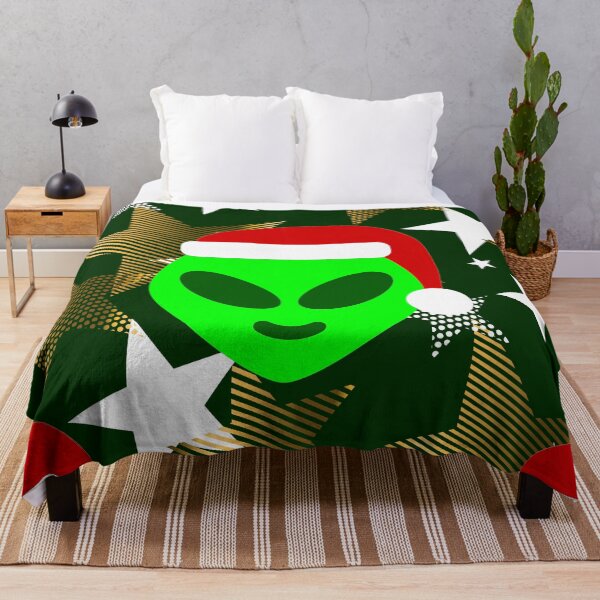 Item preview, christmas santa alien green stars designed and sold by Gossip Rag.