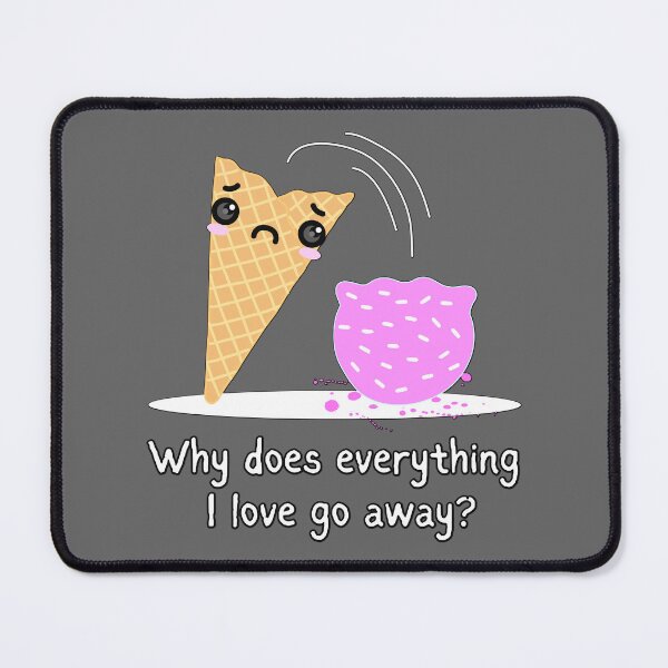 Item preview, Funny Ice Cream Cartoon Kawaii IceScream Tragedy designed and sold by Renata Illustrata.