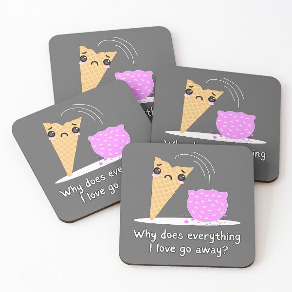 Item preview, Funny Ice Cream Cartoon Kawaii IceScream Tragedy designed and sold by Renata illustrata.
