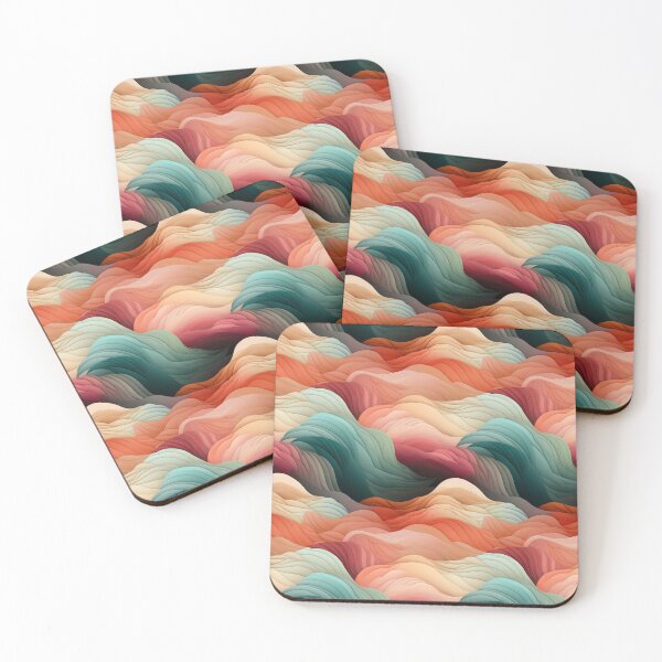 Item preview, Wavy Mountains in Teal, Melon, Salmon and Cream designed and sold by caseyrenz.