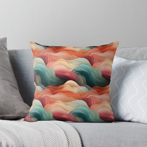 Item preview, Wavy Mountains in Teal, Melon, Salmon and Cream designed and sold by caseyrenz.