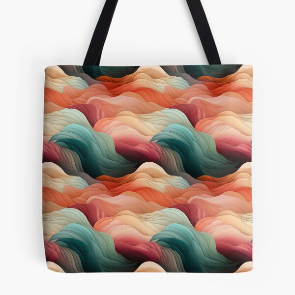 Item preview, Wavy Mountains in Teal, Melon, Salmon and Cream designed and sold by caseyrenz.