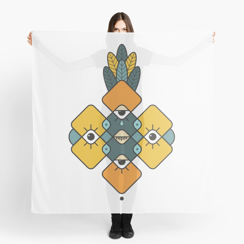 Five Eyes and Feathers Scarf