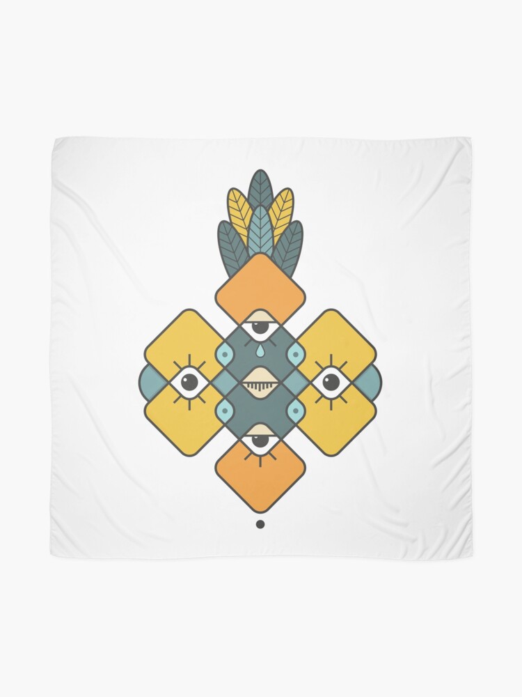Alternate view of Five Eyes and Feathers Scarf