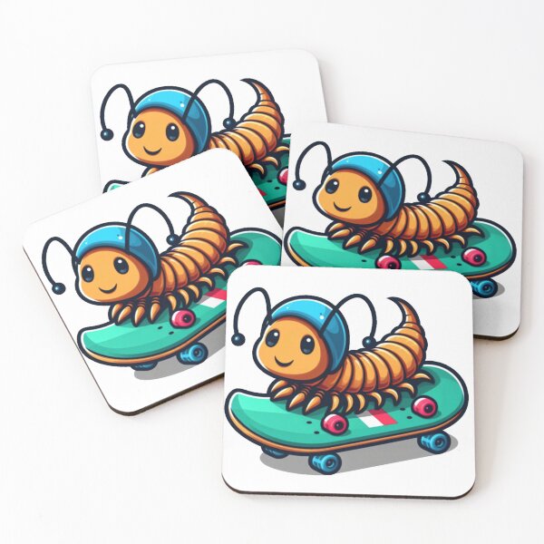 Item preview, Cute Centipede on a skateboard designed and sold by MiroArtAbstra.