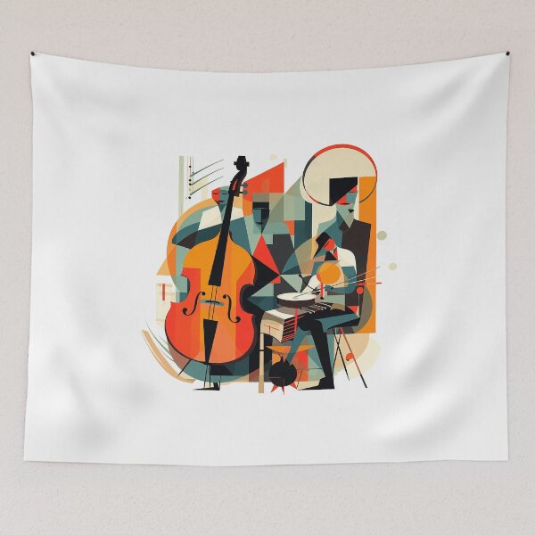 Item preview, Abstract musician playing jazz designed and sold by RalNix.