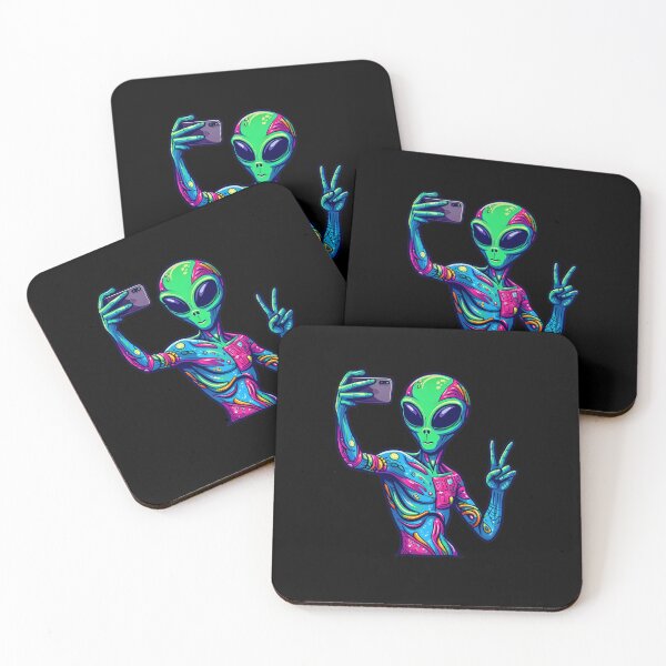 Item preview, Alien Selfie. Colorful Alien taking a selfie designed and sold by SideKickCreates.
