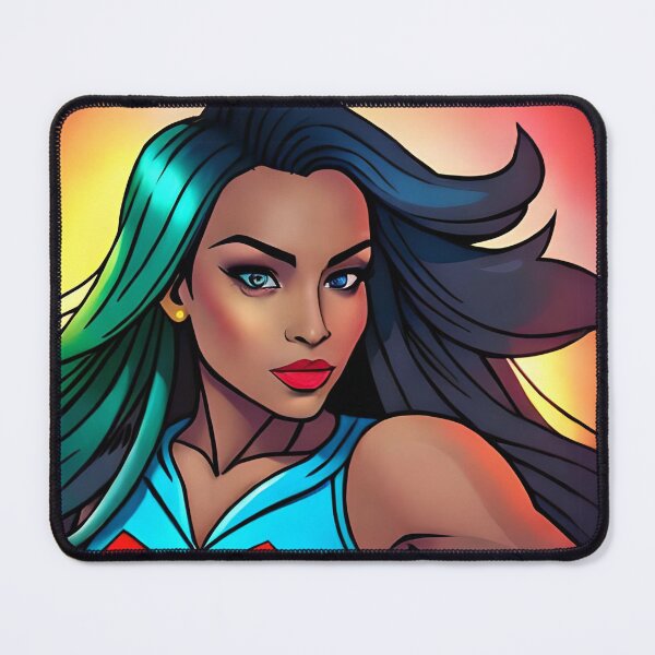 Item preview, Superhero Woman Green Hair Inspiration Heroine Comic Animation designed and sold by Melan Designs.