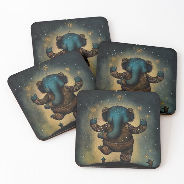 Item preview, Mystical Elephant Cosmic Dance - Starry Night Ganesh Art Print designed and sold by ThatsTheStyle.
