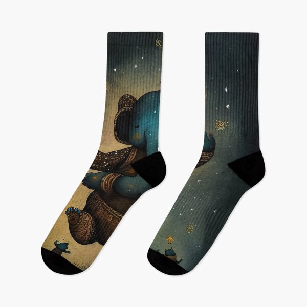 Item preview, Mystical Elephant Cosmic Dance - Starry Night Ganesh Art Print designed and sold by ThatsTheStyle.