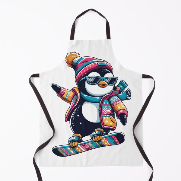 Item preview, Penguin on a Snowboard - Colorful Penguin designed and sold by JessArty ⭐⭐⭐⭐⭐.