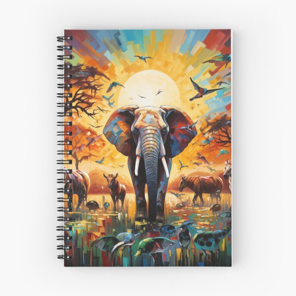 Item preview, Elefante Majestuoso en la Sabana Colorida designed and sold by Clock-Designer.