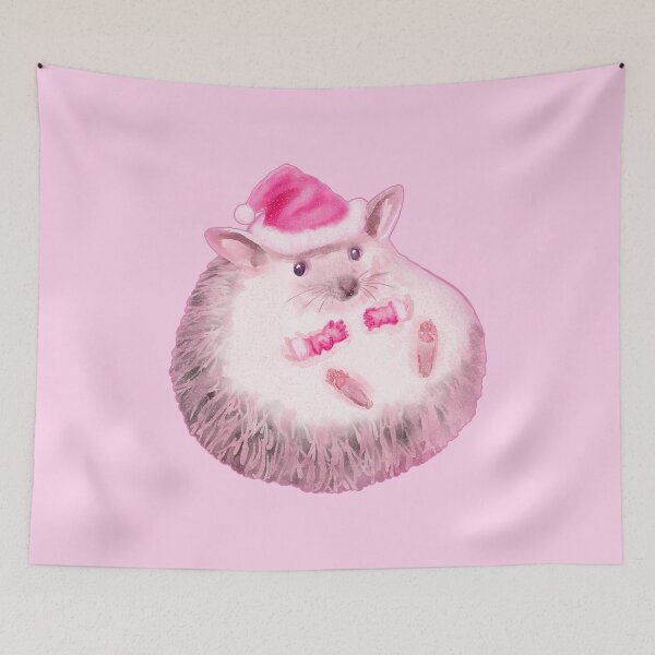 Item preview, Outlined Watercolor Festive Winter Hedgehog Santa designed and sold by MissSonjaLe.