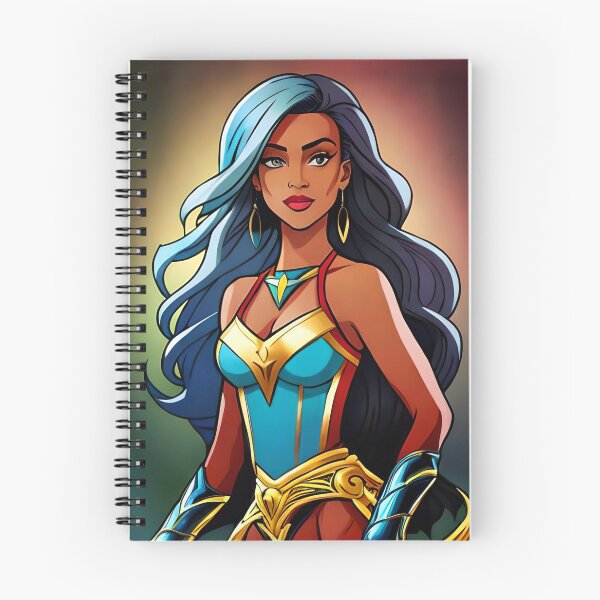 Item preview, Superhero Woman Blue Hair  Inspirational Animation Comic Designs designed and sold by Melan Designs.