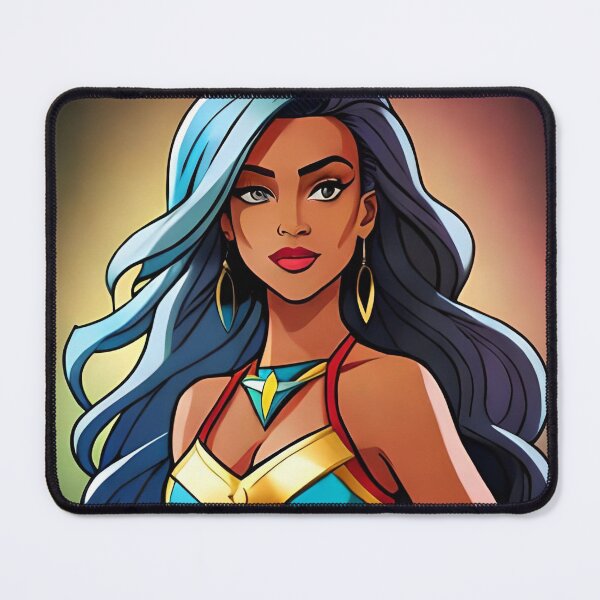 Item preview, Superhero Woman Blue Hair Inspirational Animation Comic Designs designed and sold by Melan Designs.