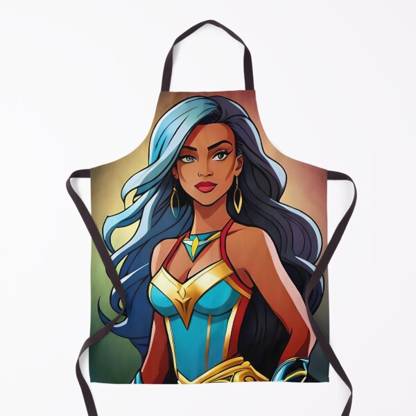 Artikelvorschau, Superhelden-Frau mit blauem Haar, inspirierende Animations-Comic-Designs entworfen und verkauft von Melan Designs.