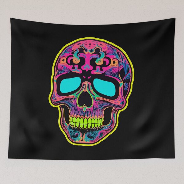 Item preview, Fluo Pop Skull designed and sold by blackink-design.