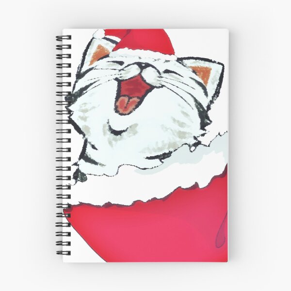 Item preview, Feline Festive Fun: A Black and White Cat Playing in  Santa's Hat designed and sold by Olojo.