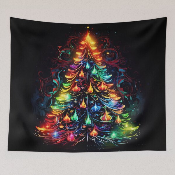 Artikelvorschau, Neon Light Abstract Christmas Tree entworfen und verkauft von MCGrafxStudio.
