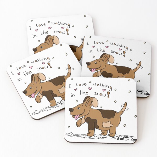 Item preview, little dog loves walks in the snow designed and sold by Dreamagine.