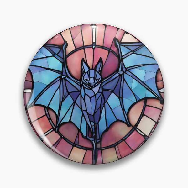 Item preview, colorful stained glass with animals, bat designed and sold by GroonSpace.