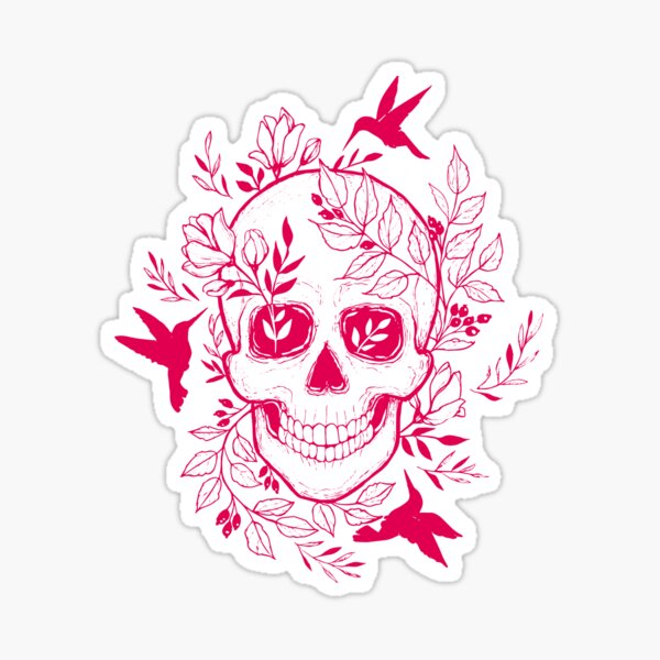 Fuchsia skull Sticker