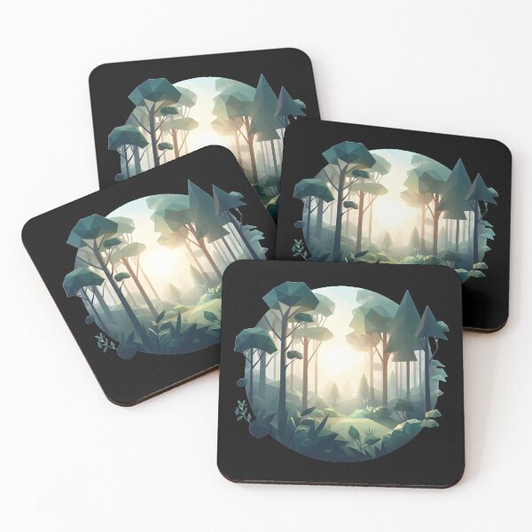 Item preview, Low Poly Forest at Sunrise designed and sold by SebastianArt75.