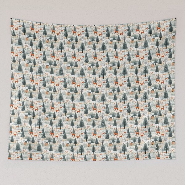 Item preview, Autumn's Yuletide Charm: Magical Christmas Forest Pattern designed and sold by Moisky Patterns.