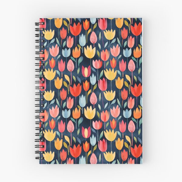 Item preview, cheerful modern tulip pattern designed and sold by darkartsflowers.