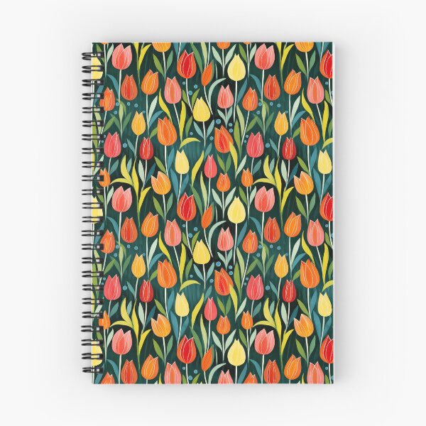 Item preview, cheerful modern tulip pattern #5 designed and sold by darkartsflowers.