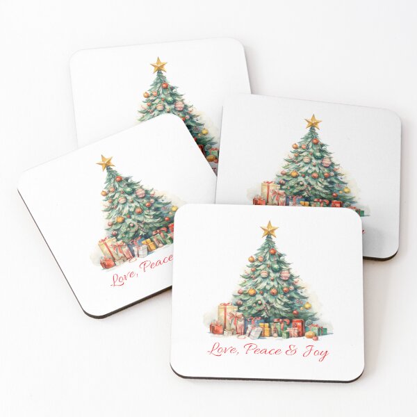 Item preview,  Watercolor Christmas Tree Vintage Retro Aesthetic Love Peace Joy designed and sold by OliveAndSnow.