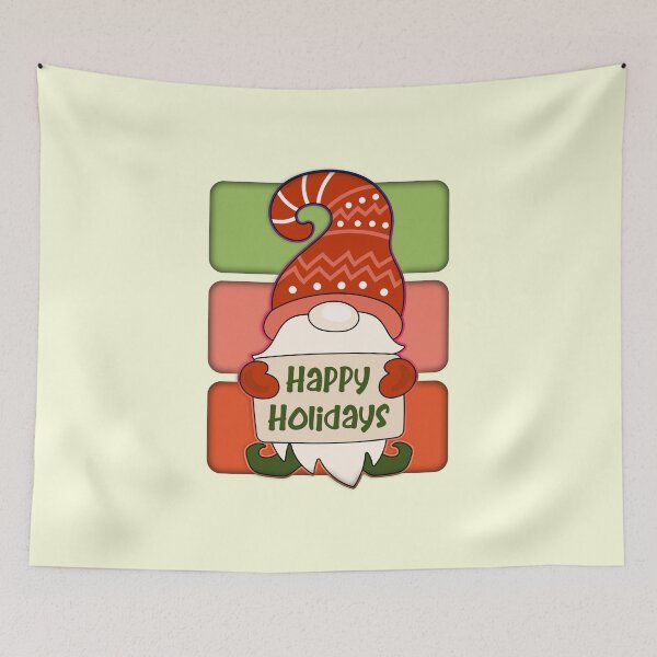 Item preview, Christmas Gnome Holding a Happy Holidays Sign designed and sold by franktact.