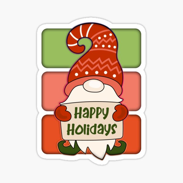 Item preview, Christmas Gnome Holding a Happy Holidays Sign designed and sold by franktact.