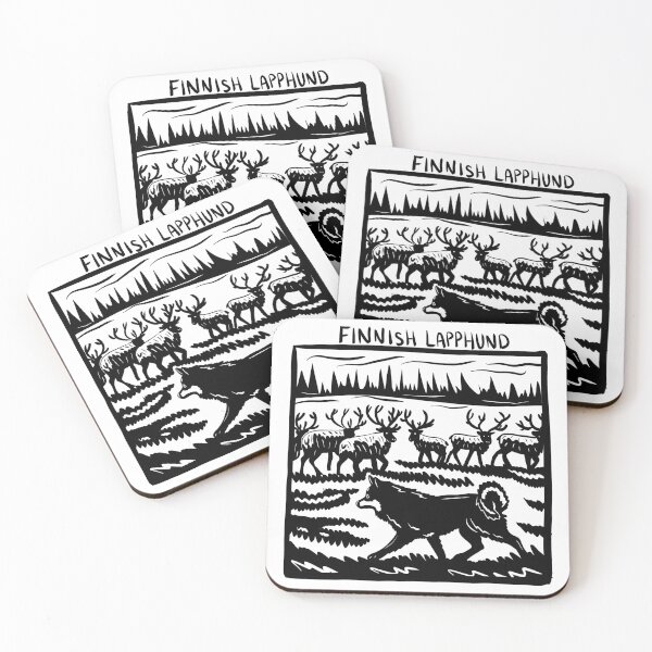 Item preview, Finnish Lapphund Stamp Art designed and sold by BrinaDraws.