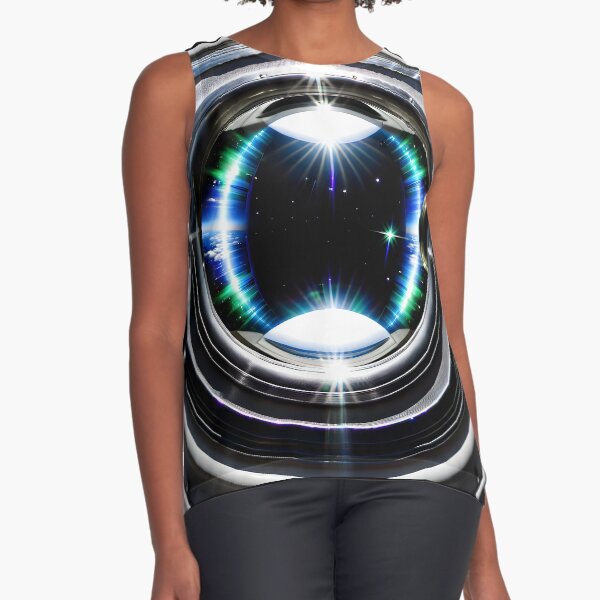 3D Outer Space Third Person Design Sleeveless Top